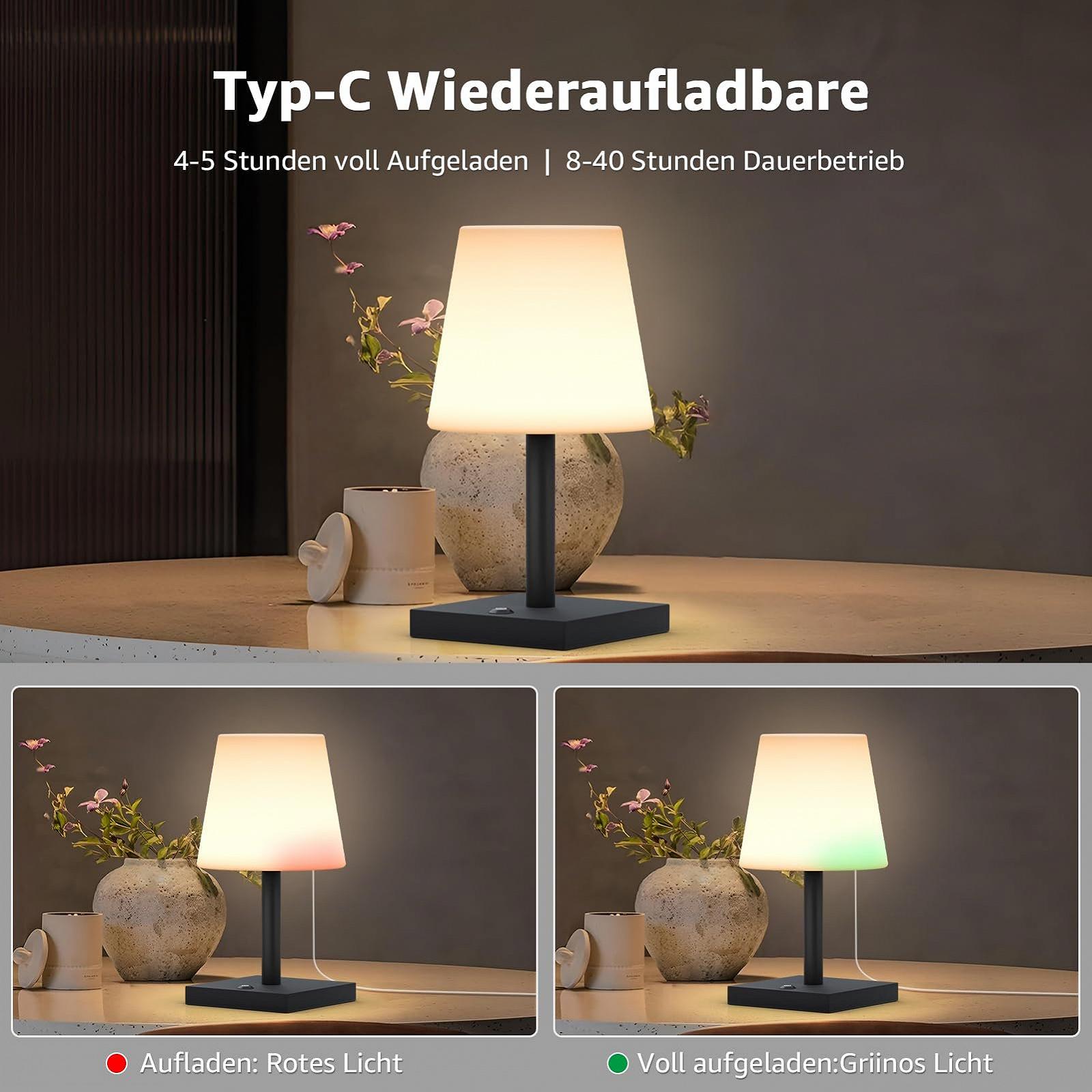 Настільна лампа Postlucky LED Outdoor Wireless IP44 8-40 годин RGB Dimmable Touch USB-C, фото №4