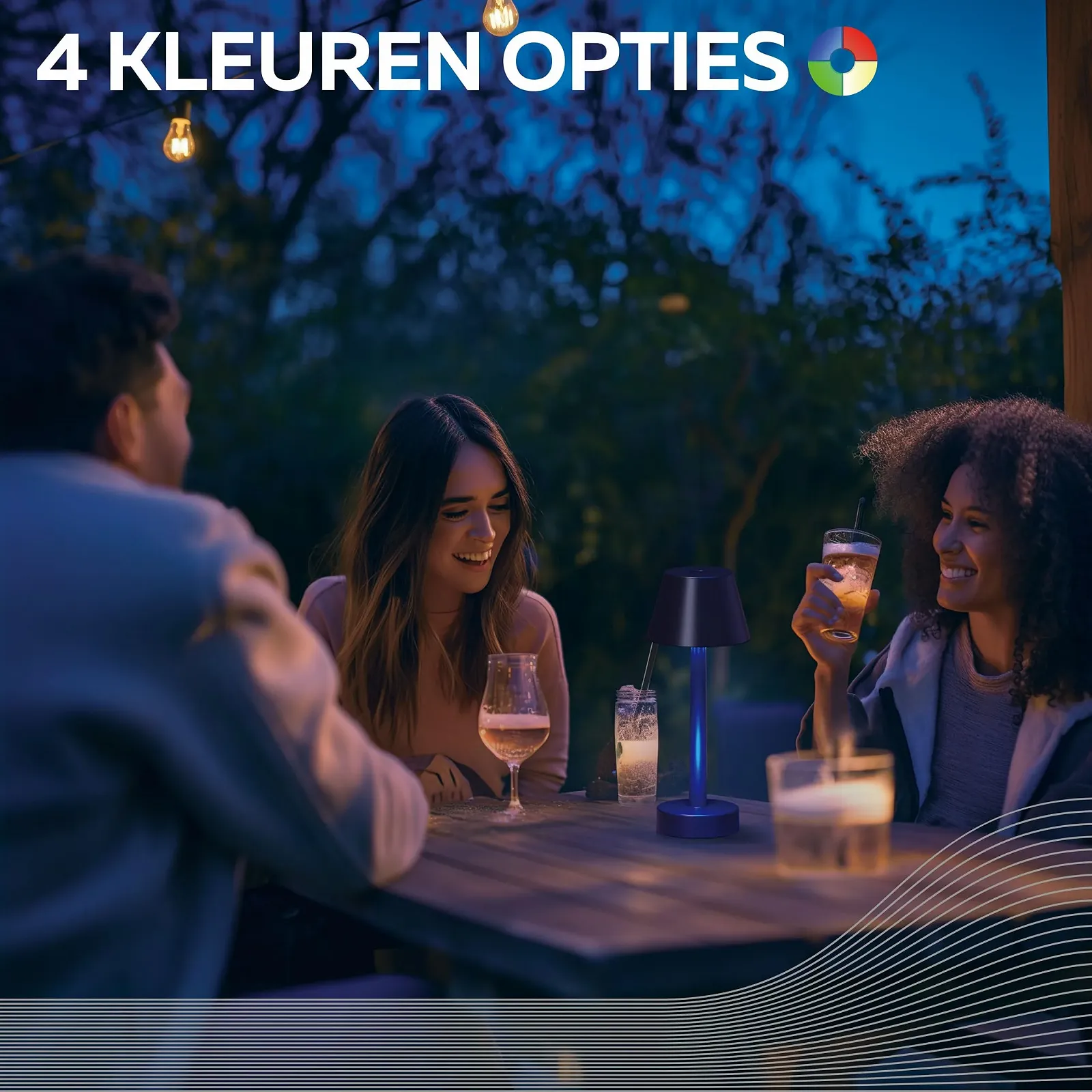 Настільна лампа CALEX Lucca Бездротова акумуляторна IP44 RGB Чорна (Набір із 2), фото №3