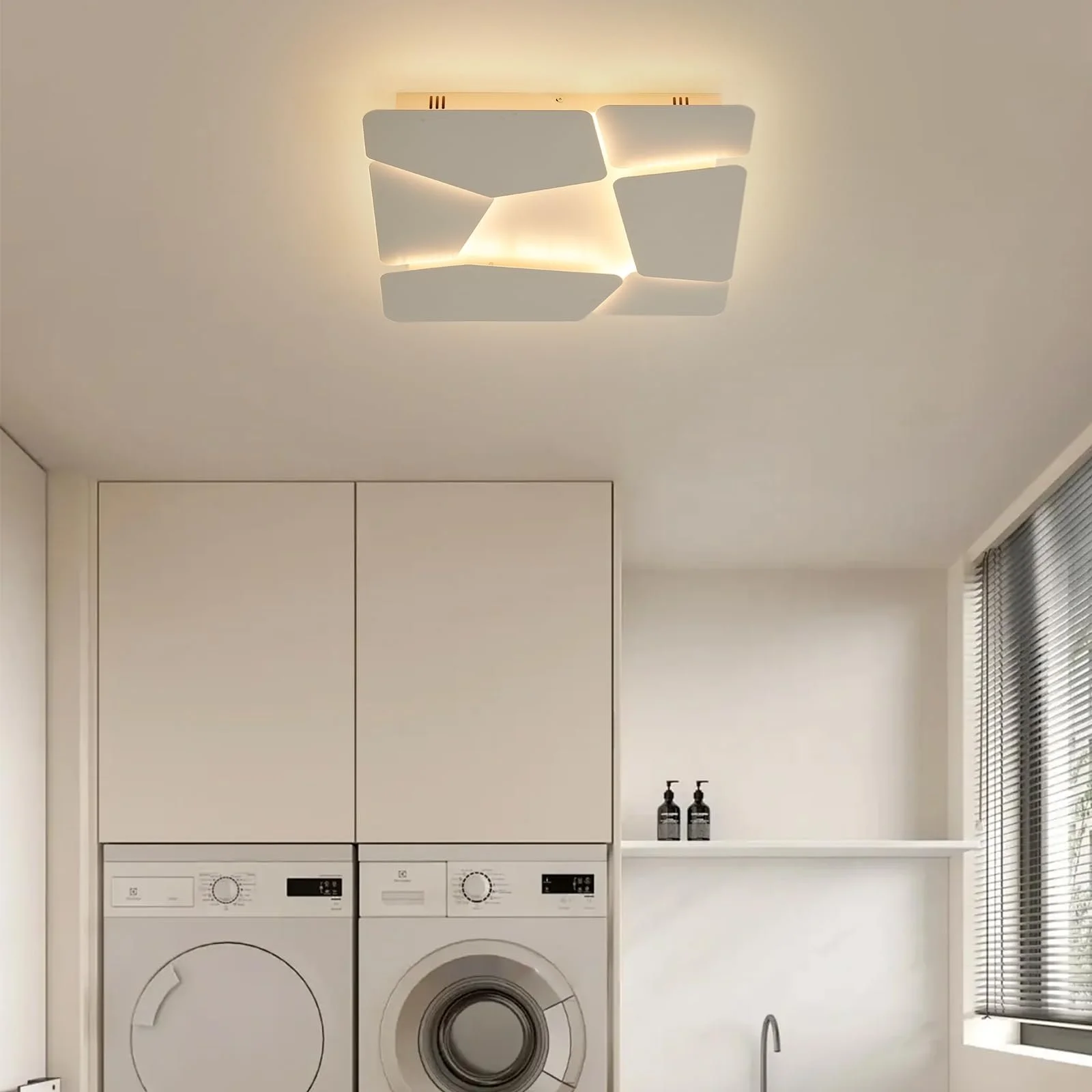 Світильник стельовий ZenithBeam LED для спальні Пульт Дистанційного Керування Квадратний Метал Білий Матовий 37 Вт 40 см, фото №7