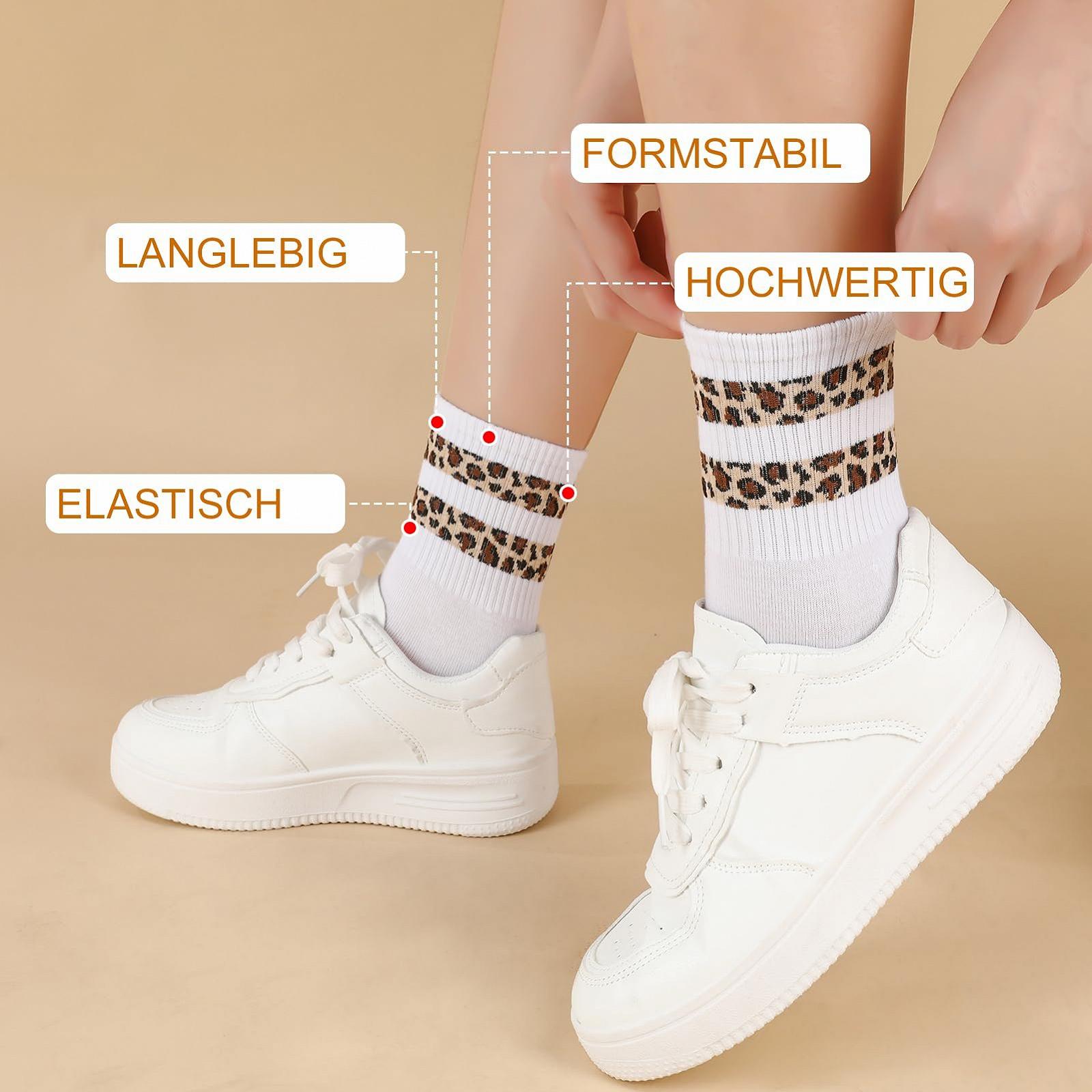 Женские теннисные носки 6 пар, Спортивные носки, Женские теннисные носки с узором животных, Дышащие полосатые носки, Женские хлопковые носки до середины голени, Ретро носки, 38-42, фото №3