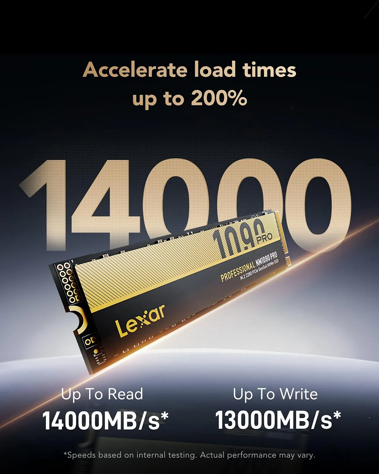 SSD Lexar NM1090 Pro 2TB PCIe 5.0 Gen5 NVMe до 14000MB/s, фото №3 SSD Lexar NM1090 Pro 2TB PCIe 5.0 Gen5 NVMe до 14000MB/s, фото №3