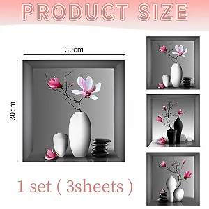 Наклейки настінні 3D Вази 30 x 30 см 3 шт. synthetic.ua - Фото 1