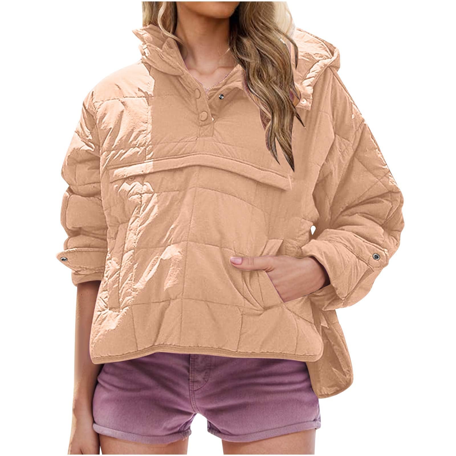 Жіноча Куртка стьобана з капюшоном Коротка однотонна, фото №1