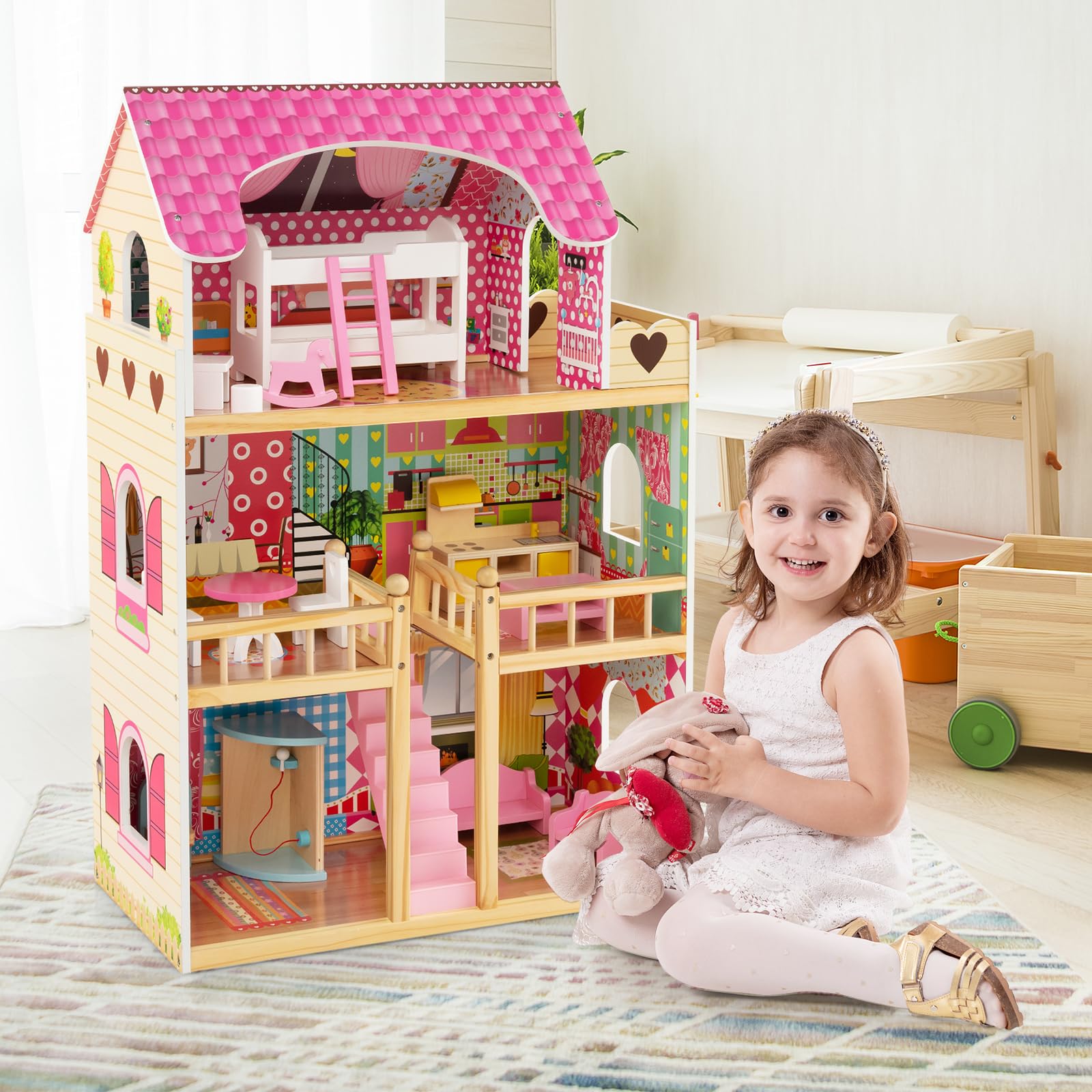 Ляльковий будинок COSTWAY з дерева, фото №2