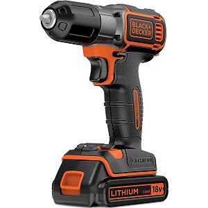Аккумуляторний дриль-шуруповерт Black+Decker Autosense ASD184KB 18V 1.5Ah Li-Ion з 2-м акумулятором, зарядним пристроєм і кейсом - Фото 1