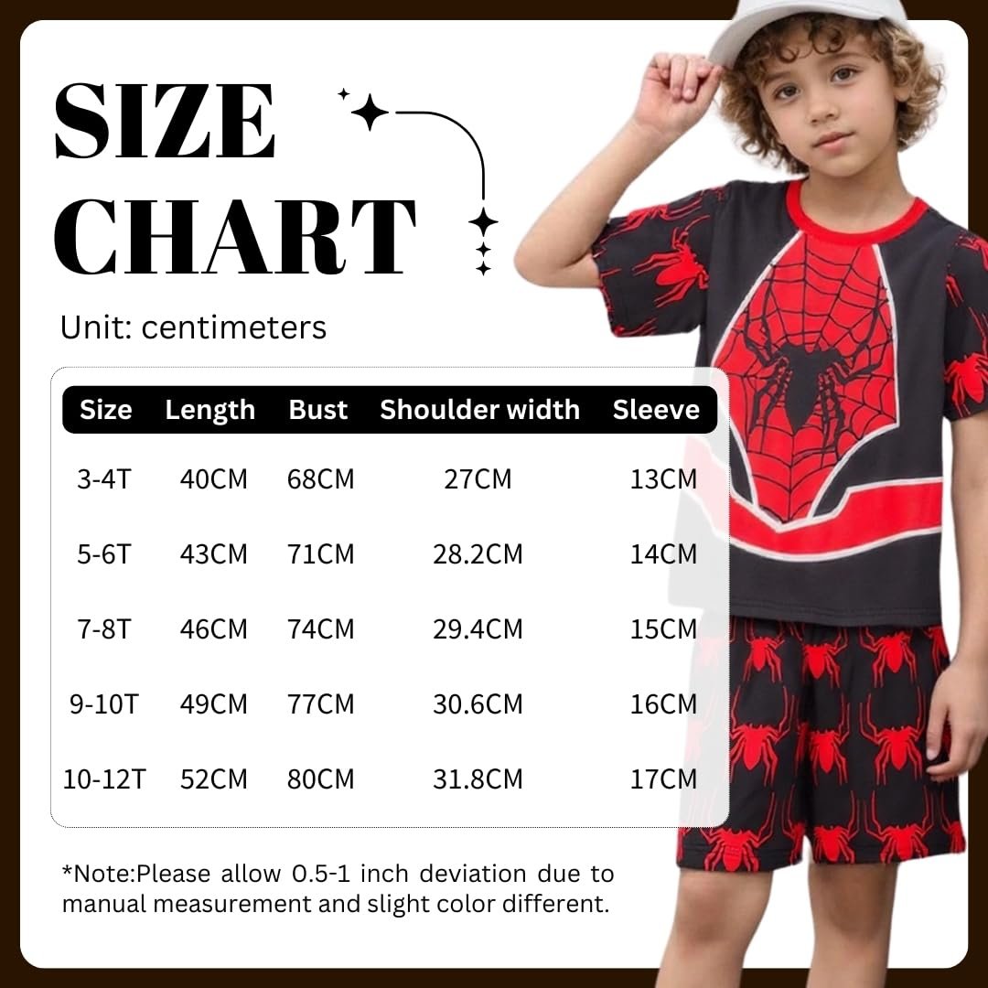 Комплект піжами для хлопчиків Trsenvrml Літня з короткими рукавами Spider, фото №7