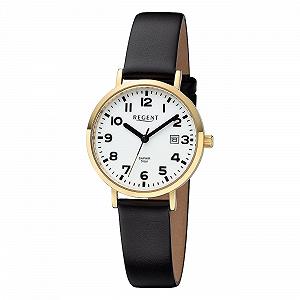 Женские часы Regent, сапфировое стекло, люминесцентный циферблат 12100785, золото, белый, ремешок - Фото 1