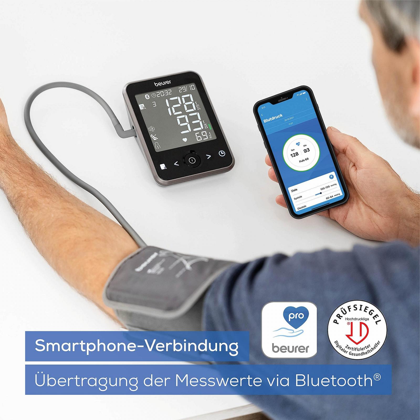 Тонометр на плече Beurer BM 64 AFib detection манжетою 22-42 см Bluetooth, фото №4