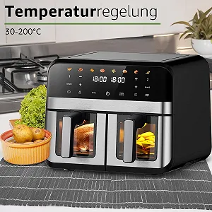 Мультипіч 9л Dual Zone 1800Вт оглядове вікно сенсорний екран 8-в-1 Sync XXL 4.5л+4.5л synthetic.ua - Фото 1