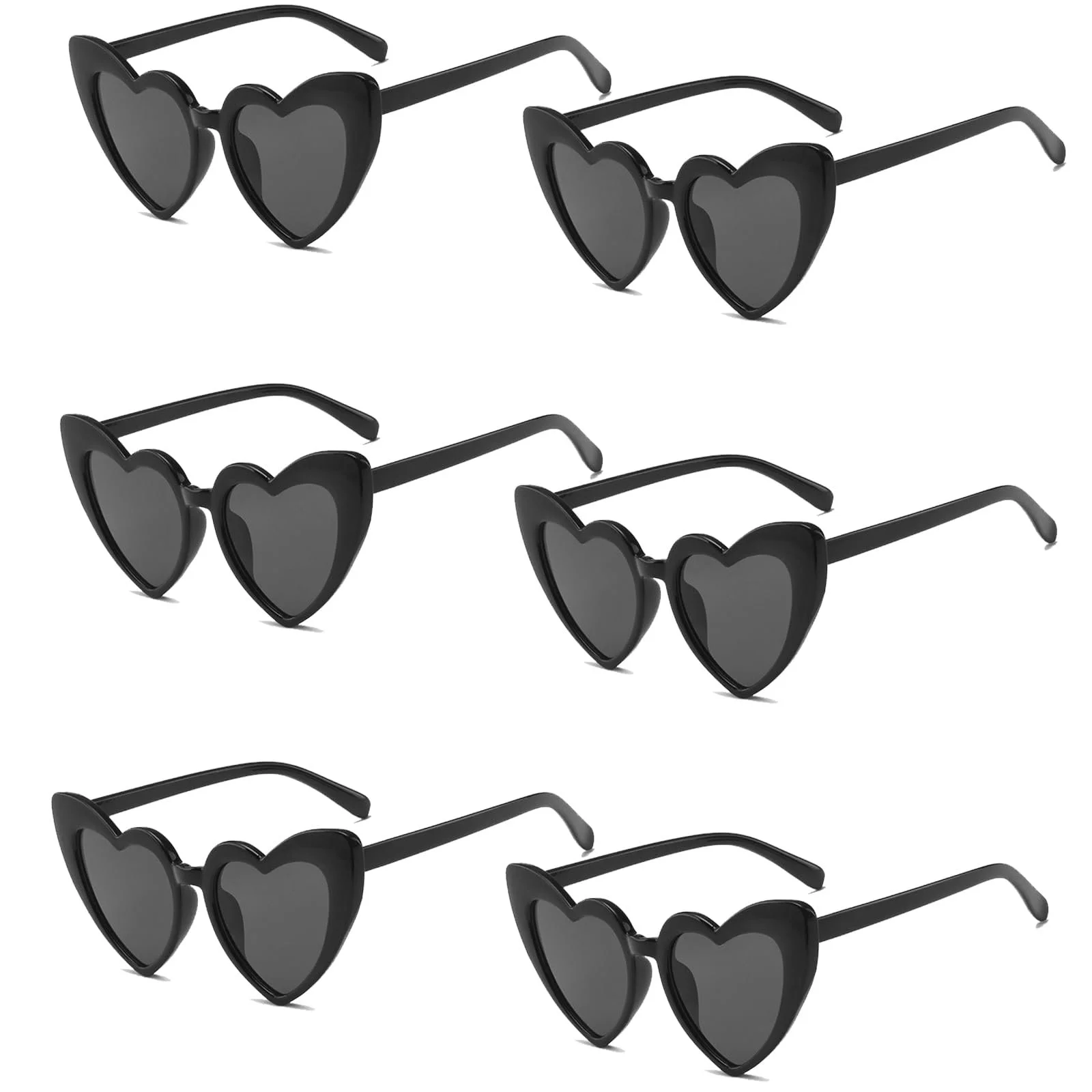Солнцезащитные Очки Сердце FUIPVGI Черные Винтажные Форма Сердца, фото №1