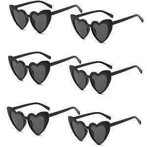 Солнцезащитные Очки Сердце FUIPVGI Черные Винтажные Форма Сердца - Фото 1