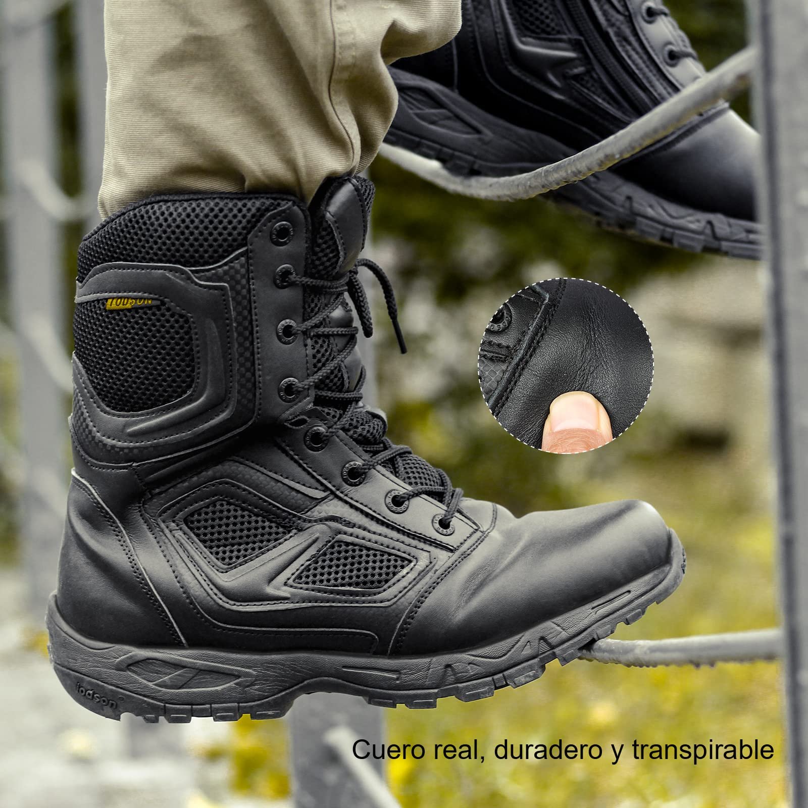 Чоботи IODSON легкі, чорні, з бічними блискавками, фото №6