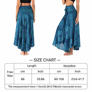 Длинная юбка с принтом Женская шифоновая Богемная Бохо летняя юбка для отдыха на пляже (Один размер) synthetic.ua - Фото 1