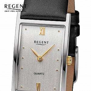 Женские титановые часы REGENT F-1508, двухцветные, квадратные, 21 x 30 мм, 5 Bar, кожаный ремешок, серый, элегантные synthetic.ua - Фото 1