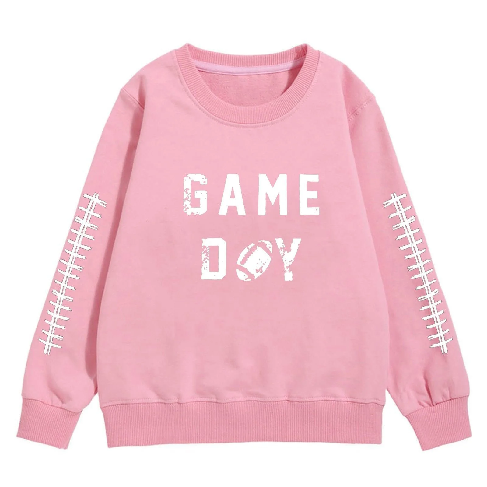 Свитер для девочек - Мягкий свитшот с длинными рукавами для девочек, графический детский милый пуловер с круглым вырезом, топ одежда для девочек, фото №2