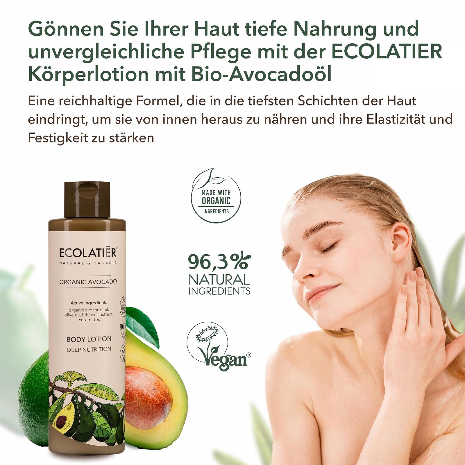 Гель для душу Ecolatier Organic Avocado 97.5% Natural Ingredients 350 мл, фото №2