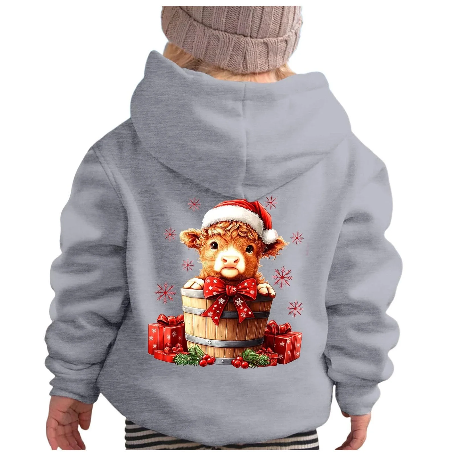 Худі для дівчинки, з принтом, повсякденний, з довгими рукавами, спортивний, фото №1