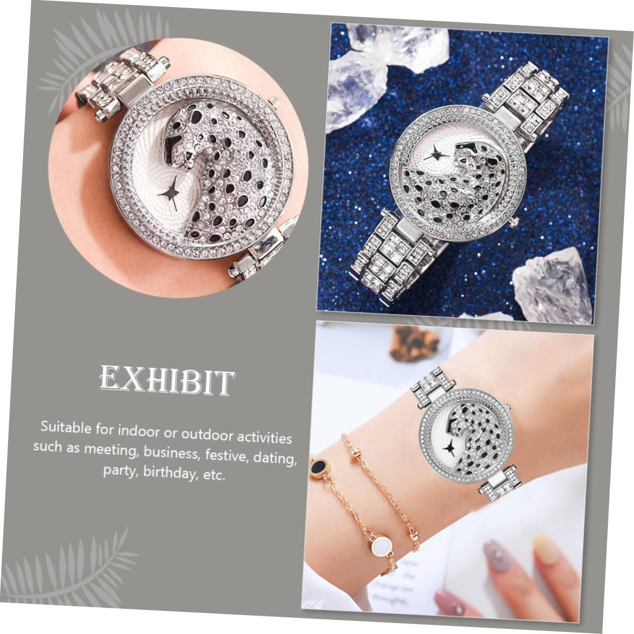 Женские часы LIFKOME со стразами, серебристый, фото №3