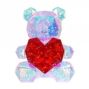 Настольная лампа GLOBO Медведь LED 0.03 Вт 8000 К 30 см Прозрачный красный - Фото 1