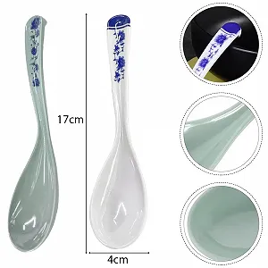 Ложка Пластикова Набір 4 шт. Довга Пластикова Ложка Багаторазова synthetic.ua - Фото 1