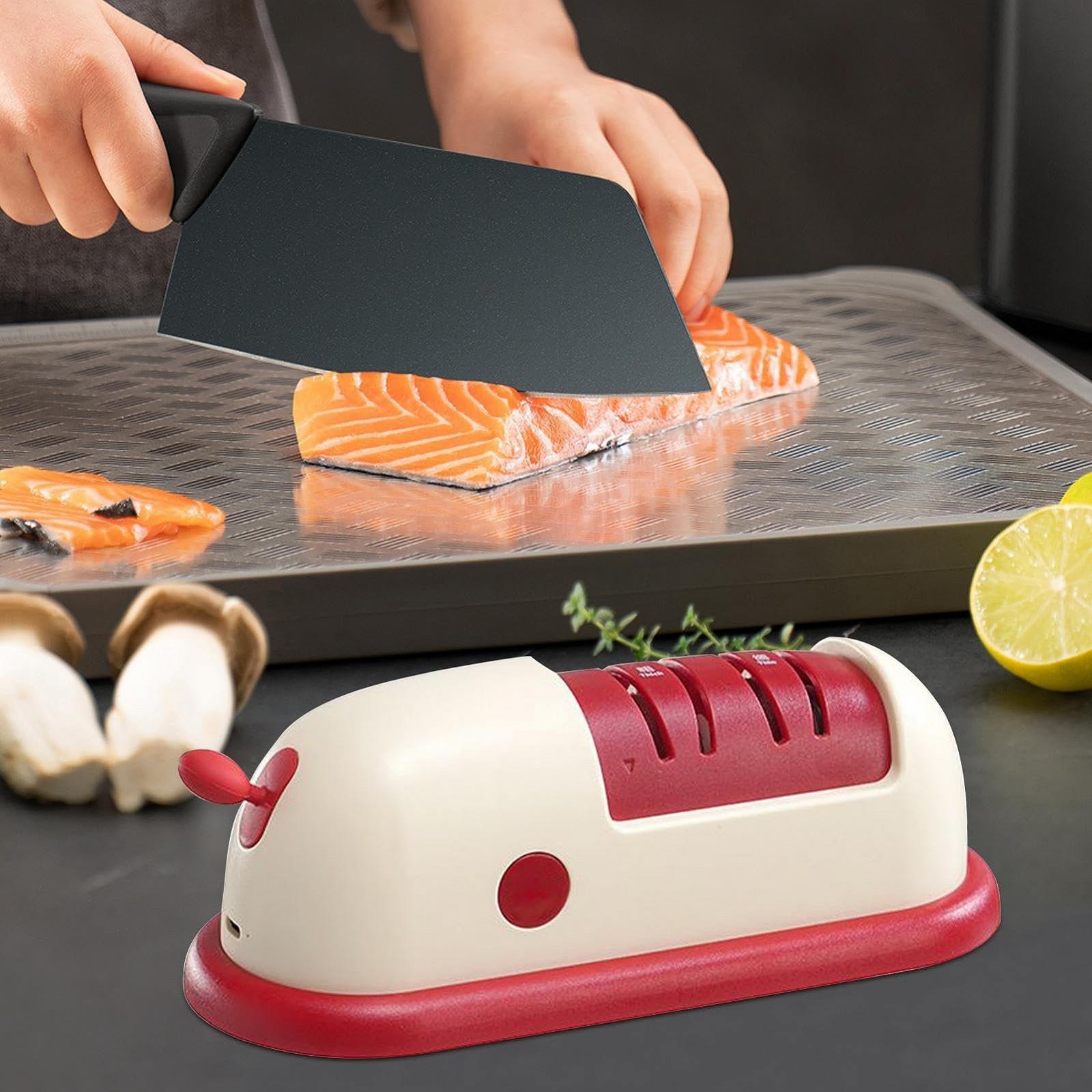 Точилка для ножей и ножниц аккумуляторная с вакуумной базой, фото №3