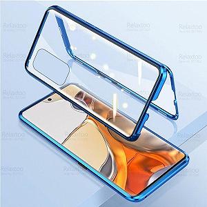 Магнитный металл чехол FULL GLASS 360 для Xiaomi 11T Pro Blue synthetic.ua - Фото 1