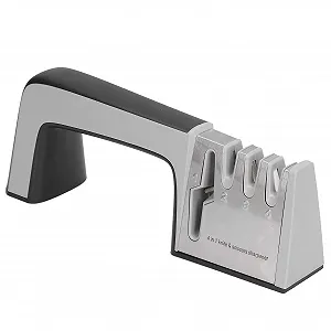 Ручна Точилка для ножів та ножиць 4-в-1 Нержавіюча сталь Кераміка 9.1 x 3.5 дюйма - Фото 1