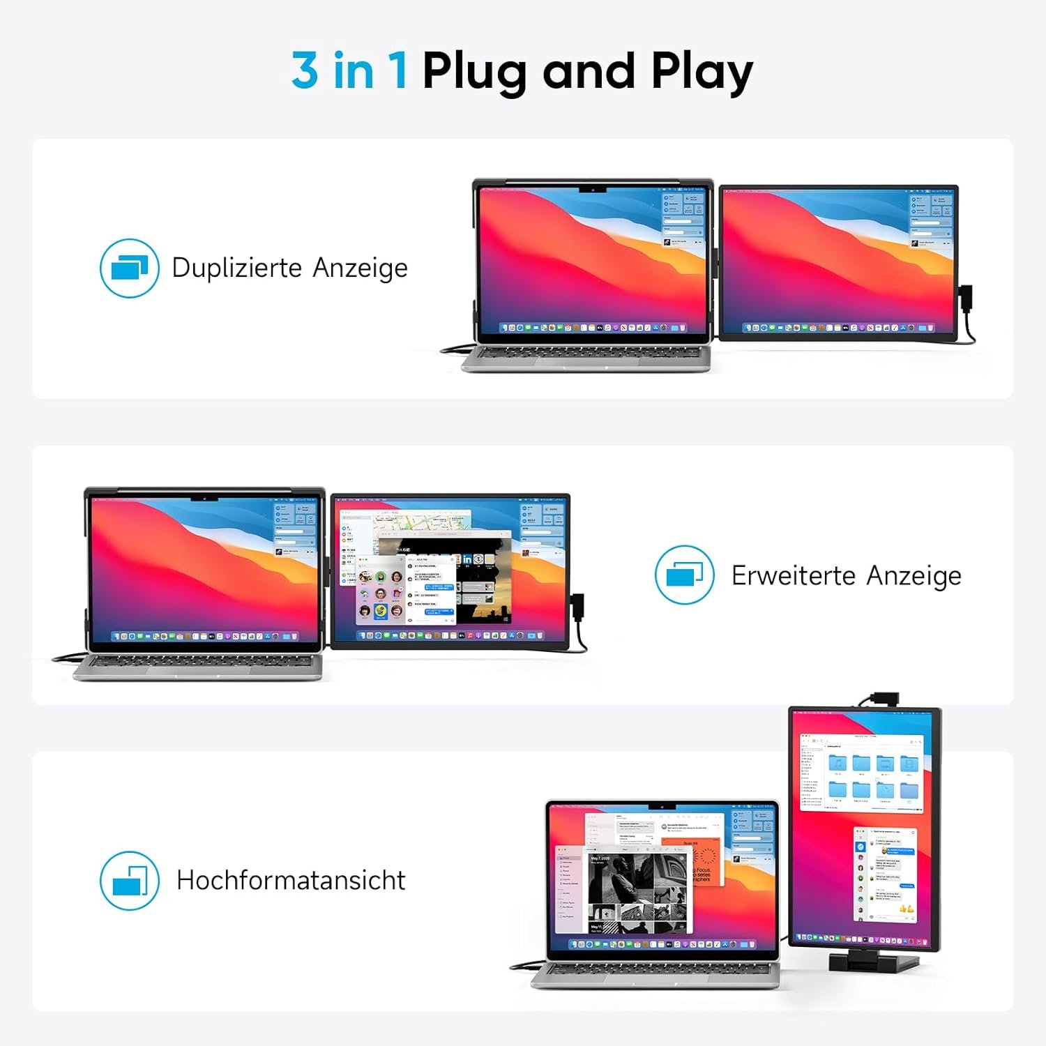 Монітор портативний 14.1" Dopesplay FHD IPS 60 Гц, фото №6