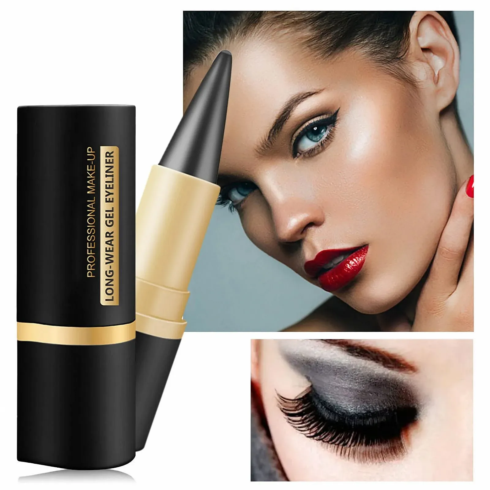 Гелевий Олівець для очей, водостійкий, матовий, фото №4 Гелевий Олівець для очей, водостійкий, матовий, фото №4