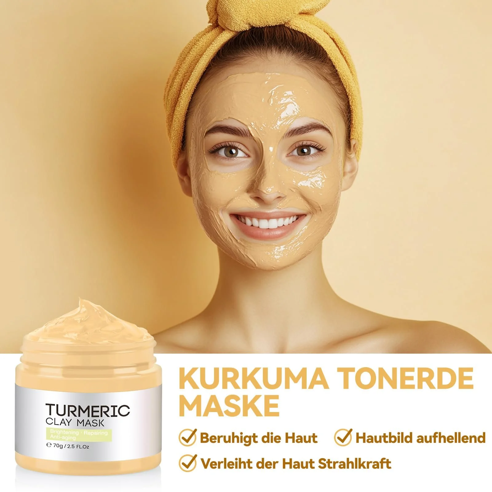 Маска для лица Набор Глина Куркума, Зеленый чай & Мёртвое море 3 x 70 г, фото №3