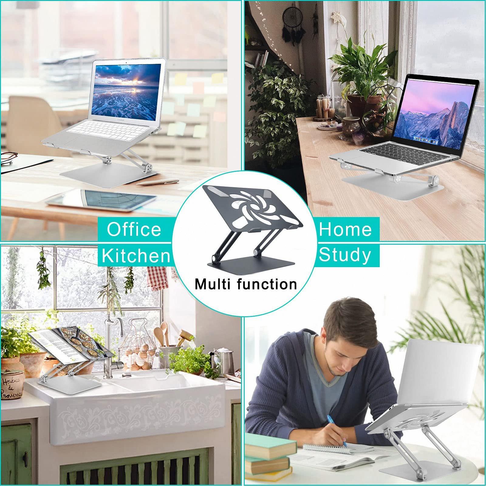 Подставка для ноутбука Tnfeeon, регулируемая, эргономичная, алюминиевый сплав, до 15,6 дюймов, фото №3