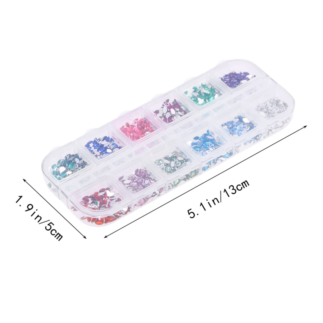 Стрази для нігтів FRCOLOR Різнокольорові Плоскі блискучі для манікюру зі штучними діамантами для дизайну нігтів, фото №7