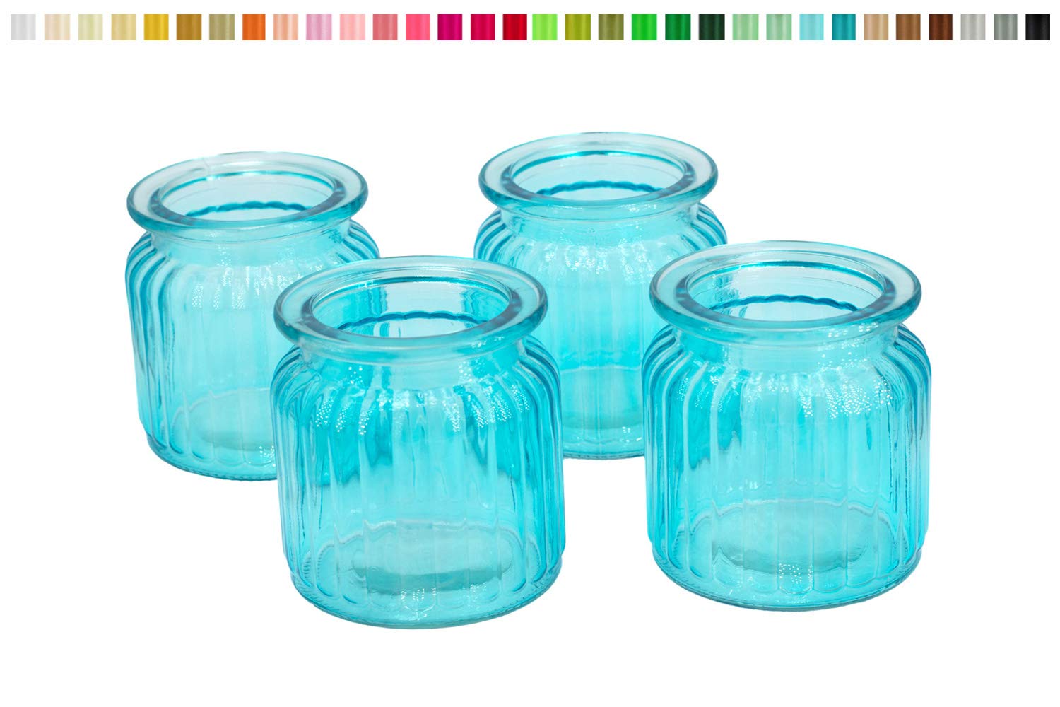 Підсвічник Creativery Glass 8 x 9 см набір з 4 тримачів для чайних свічок бірюзовий, фото №2 Підсвічник Creativery Glass 8 x 9 см набір з 4 тримачів для чайних свічок бірюзовий, фото №2