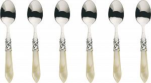 Набор чайных ложек Bugatti Aladdin 6 предметов Сталь/ABS Слоновая кость - Фото 1