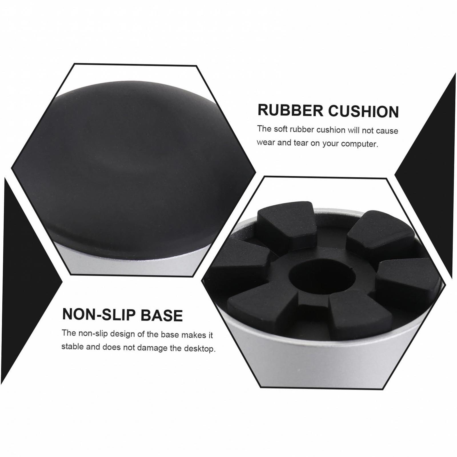 Подставка для ноутбука с вентиляцией. Эргономичный угол наклона. Портативная подставка из устойчивого к царапинам материала. Мини-возвышение для офиса и дома. Черная подставка для ноутбука., фото №8