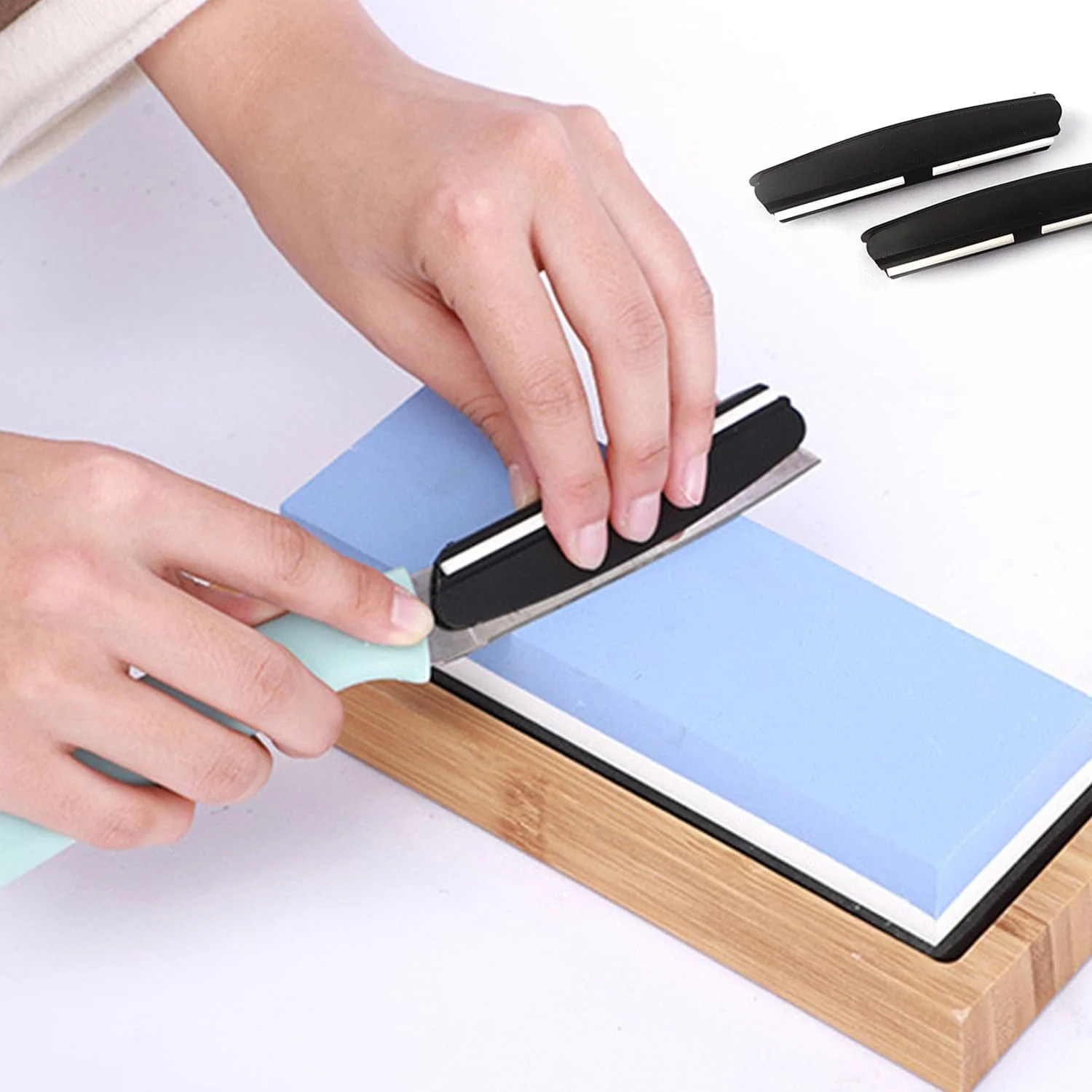 Тримач для заточування ножів 2 штуки 22 x 18 x 100 мм Чорний, фото №4