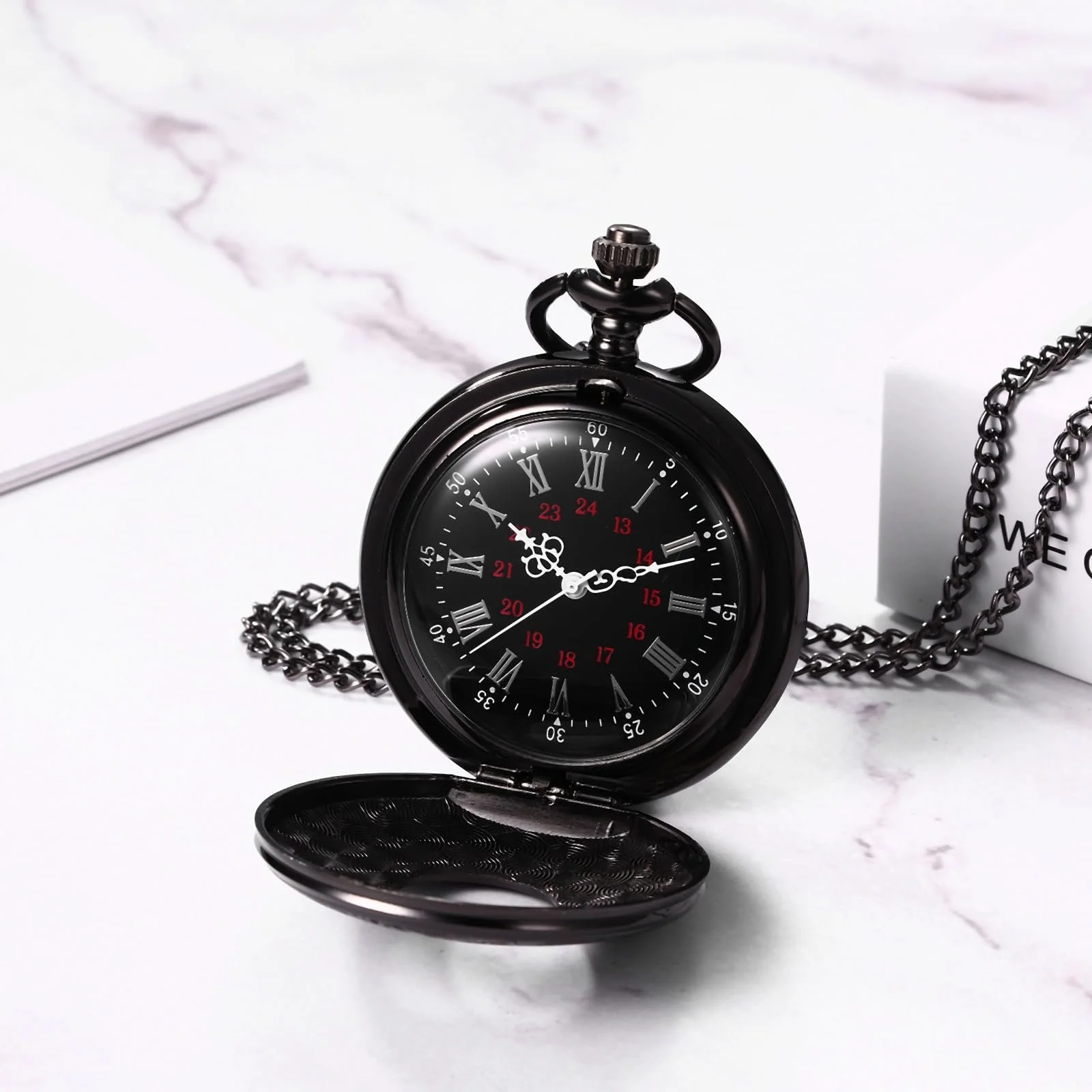 Кишеньковий годинник JewelryWe Ретро Royal Flush / Компас / Квіти / Дзвінок / Мотоцикл Бронзовий, фото №4