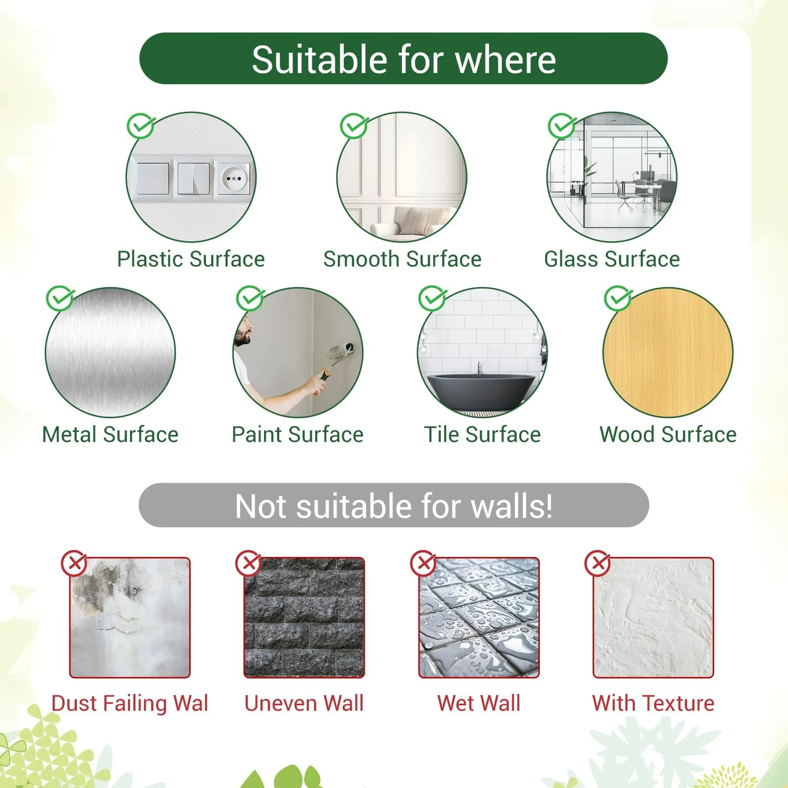 Наклейка на стіну Рослини Зелене листя Підвісна ліана Квітковий горщик, фото №5