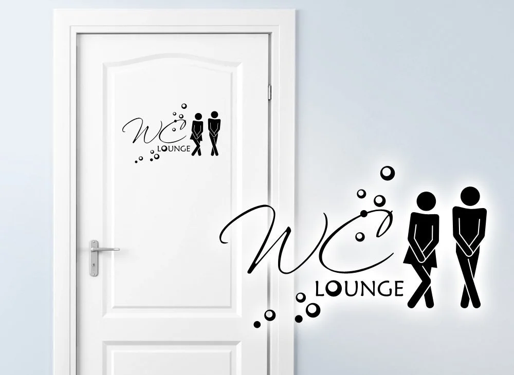 Наклейка на дверь Grandora W5206 туалет пиктограмма мужчина/женщина черный 27 x 16 см, фото №3