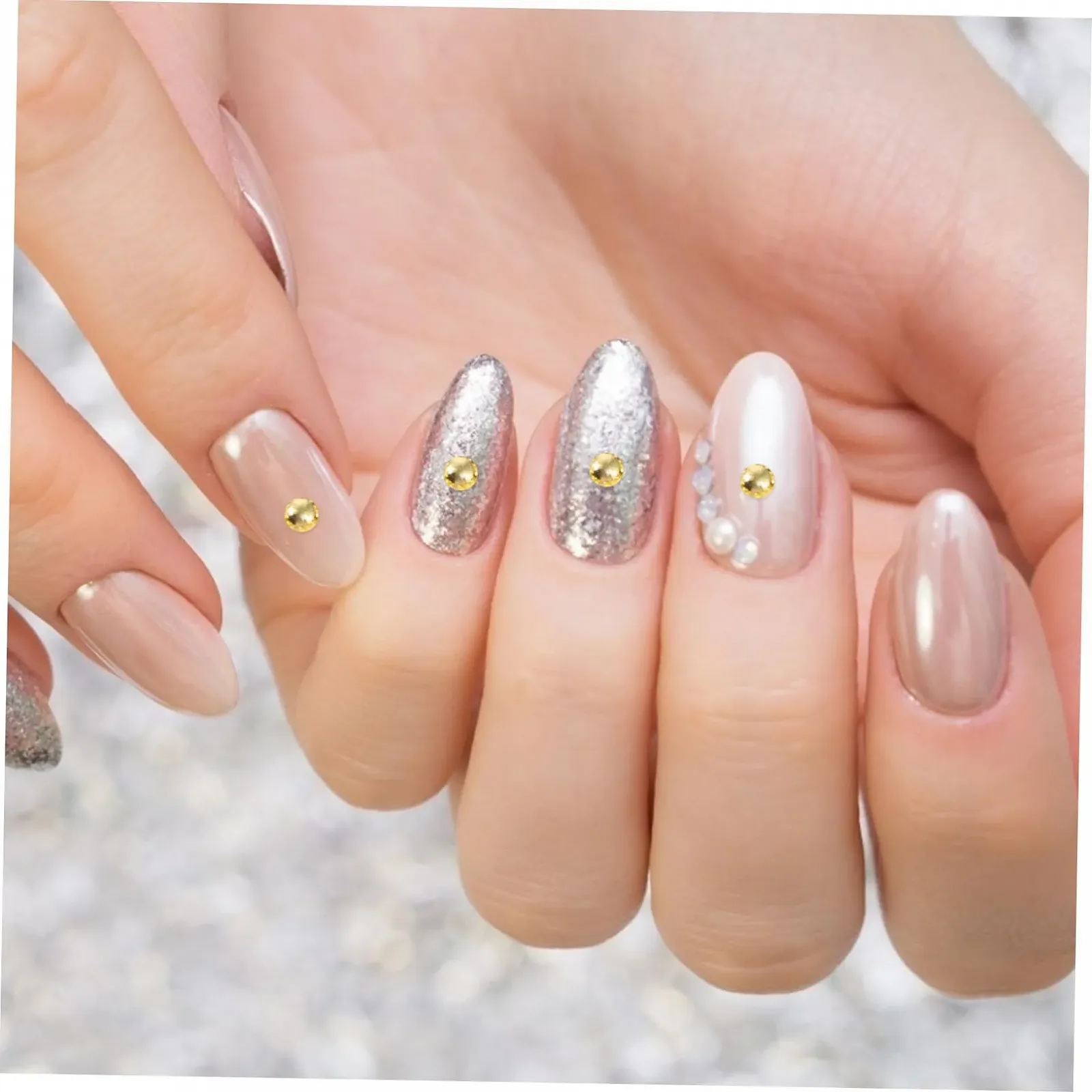 Прикраси для нігтів Кульки Сталь Золотий, фото №5