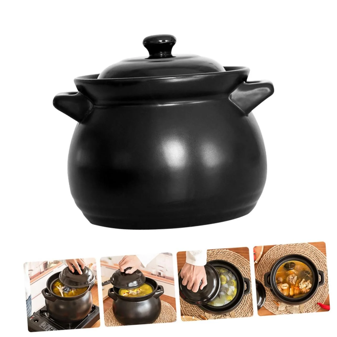 Мини-горшок керамический термостойкий черный для газовых плит, фото №6 Мини-горшок керамический термостойкий черный для газовых плит, фото №6