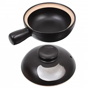 Кастрюля Veemoon Керамическая с крышкой и одной ручкой Термостойкая Малая для риса и рагу - Фото 1