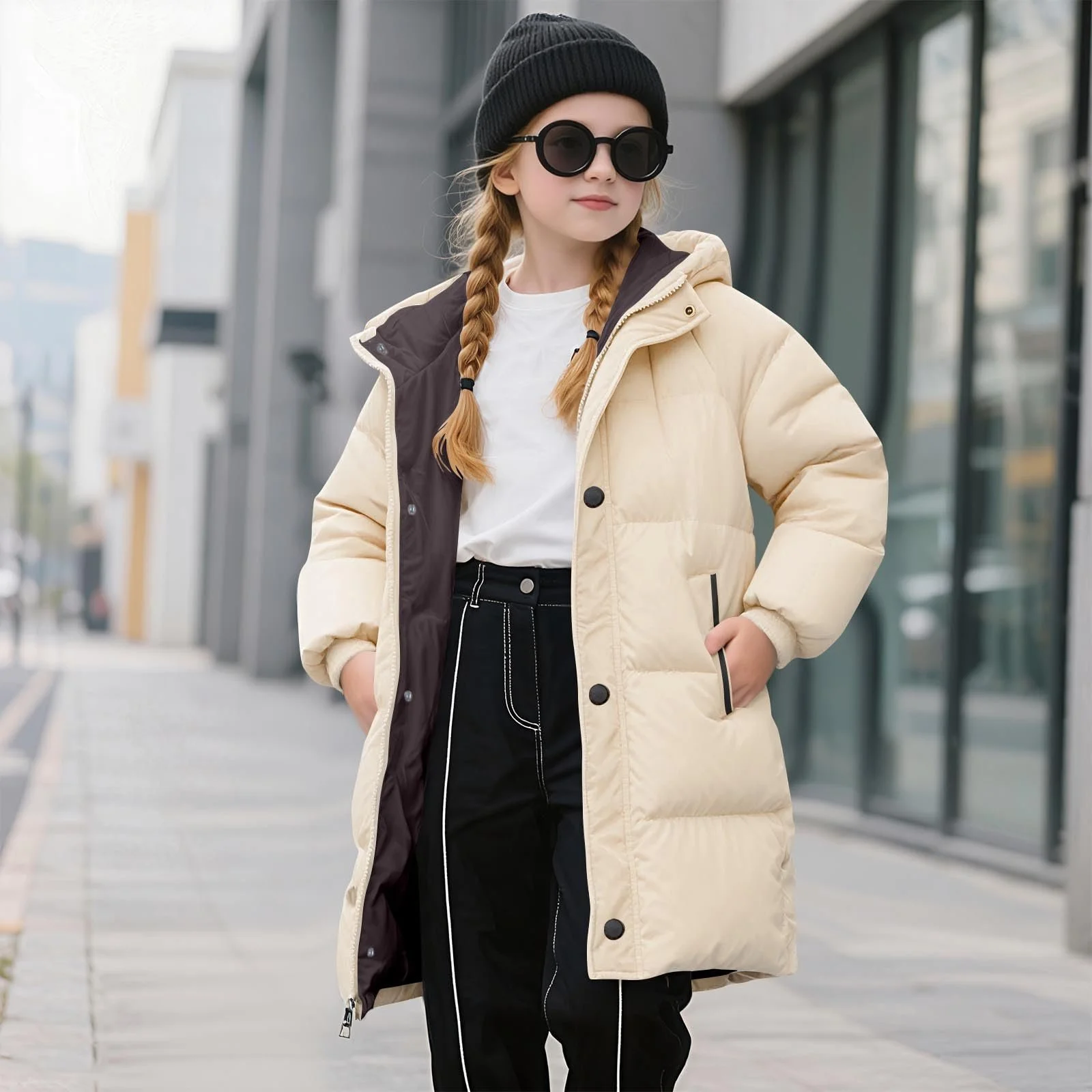 Зимова куртка NZYIHAO для хлопчиків та дівчаток, дитяча куртка з капюшоном, фото №4