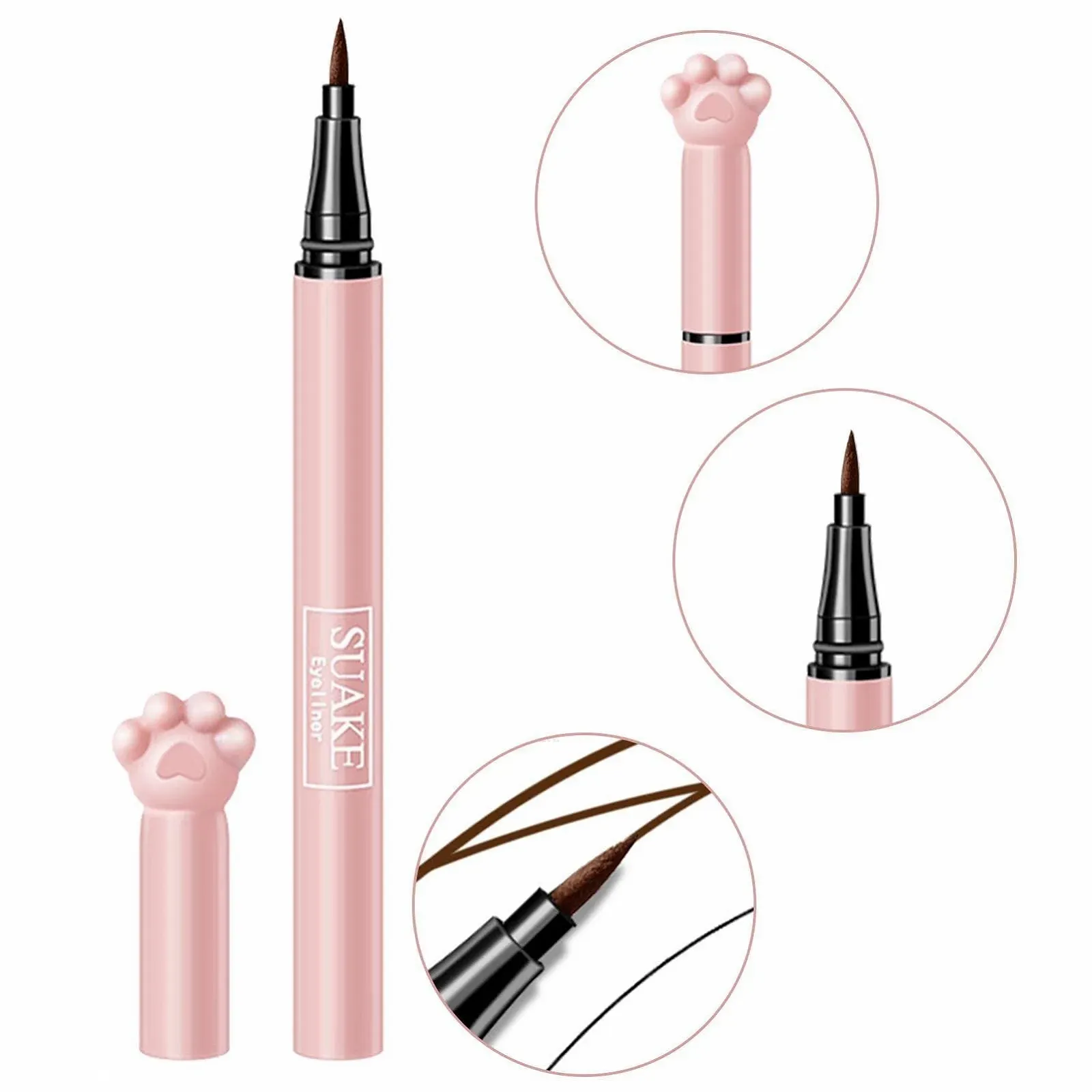 Підводка рідка Aibyks водостійка чорна з милою котячою лапкою, фото №5 Підводка рідка Aibyks водостійка чорна з милою котячою лапкою, фото №5