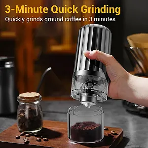 Електрична кавомолка Бездротова еспресо-кавомолка Регульована товщина USB-перезаряджуваний млин для спецій для дому, офісу, подорожей, кемпінгу synthetic.ua - Фото 1