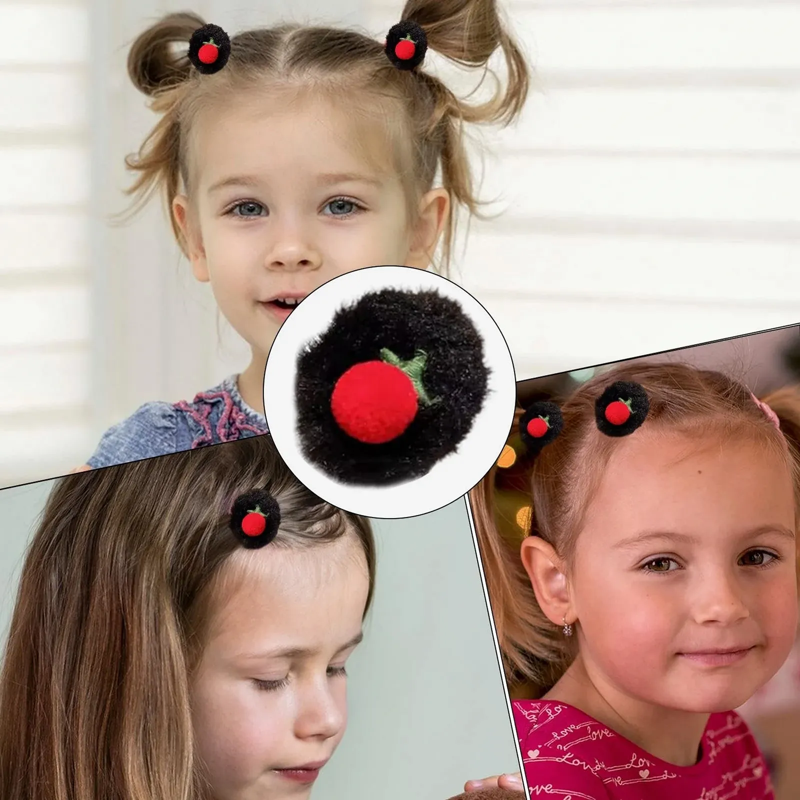 Пушистая заколка для волос Cartoon Fruit Furry Claw Clip, фото №4