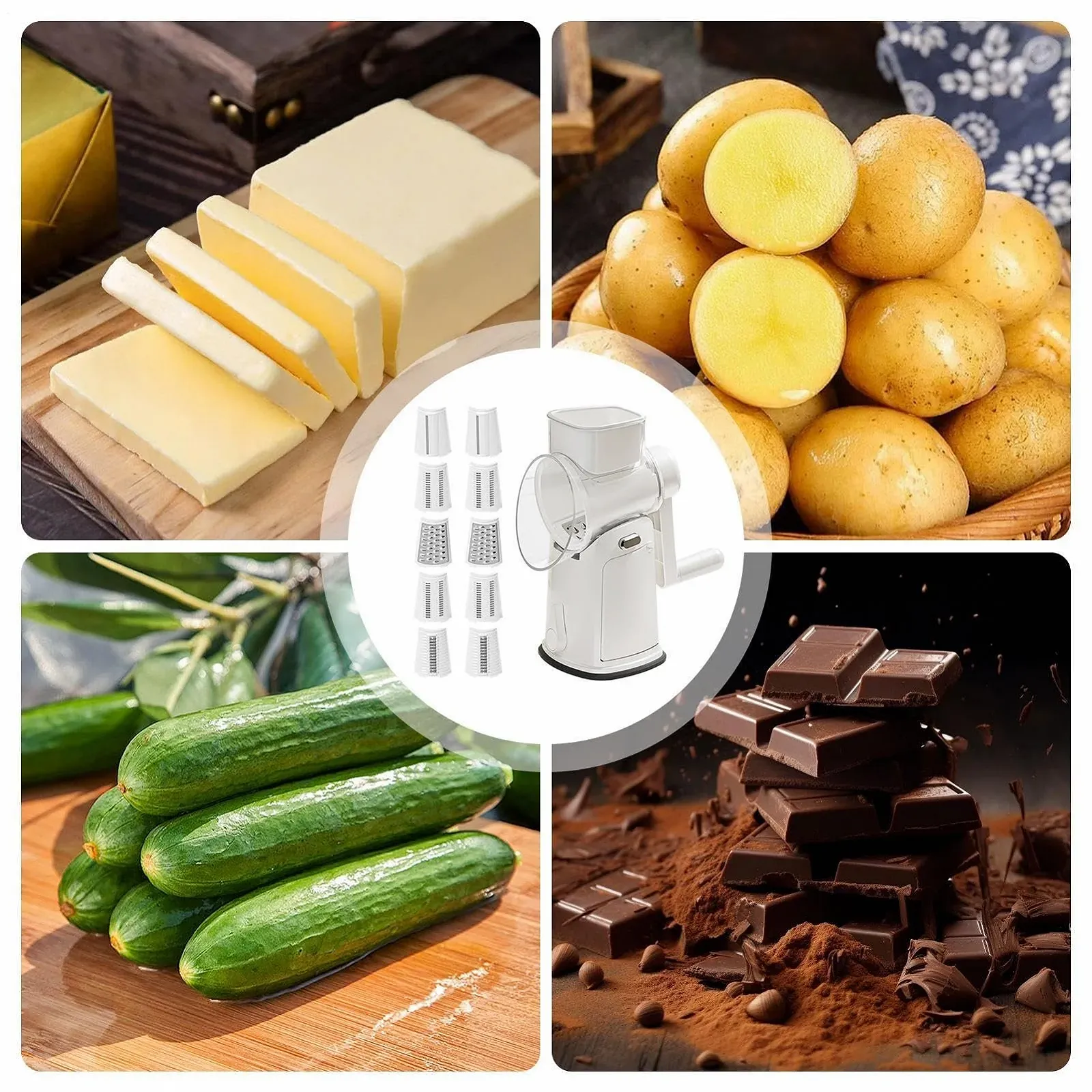 Овочерізка Багатофункціональний кухонний помічник для нарізки та натирання, фото №4