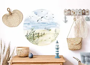 Наклейка на стіну Grandora Coast DL580 Чайки та човен 60 см synthetic.ua - Фото 1