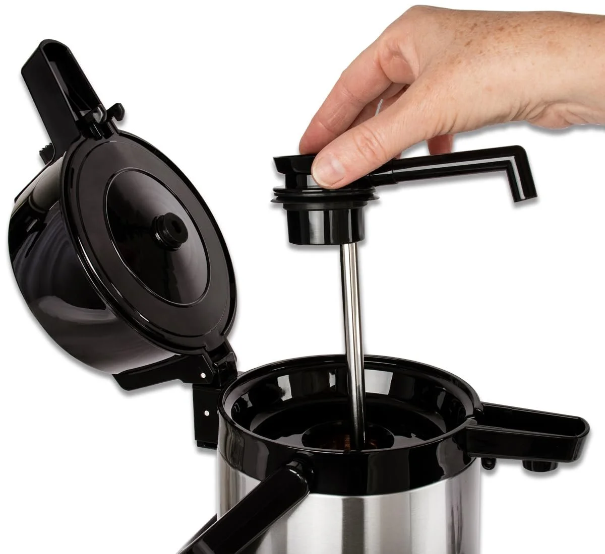 Фильтр-кофеварка Beeketal BGK2-T Gastro с термосом-помпой 2,0 л 10 бумажных фильтров нержавеющая сталь, фото №6