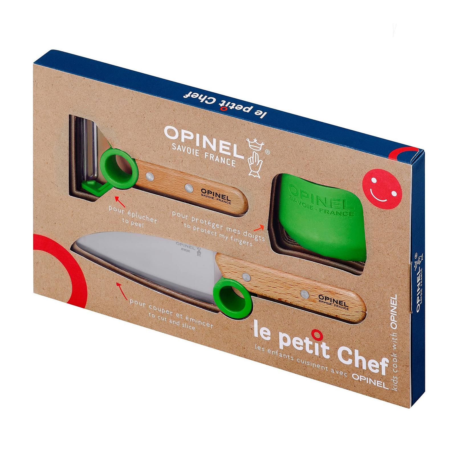 Набор кухонных ножей Opinel Le Petit Chef 3 предм. дерево, зеленый, фото №2